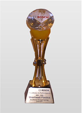Shashwati Plastics - Awarded for Excellence in performance by M/s. Robert Bosch